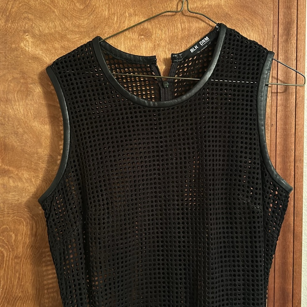 BLK DNM long suede perforated dress.